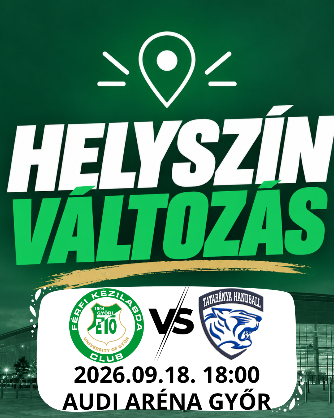 KÖZLEMÉNY – VÁLTOZIK A MOL TATABÁNYA ELLENI MÉRKŐZÉS HELYSZÍNE